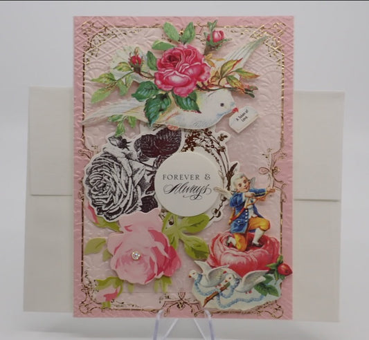 Wedding Card, "Forever & Always", Victorian Inspired