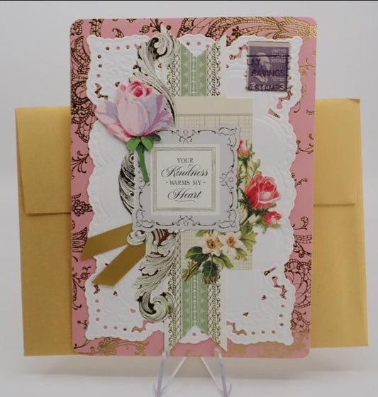 Thank You Card, "Your Kindness Warms My Heart", Pop-Up Card, Victorian Inspired
