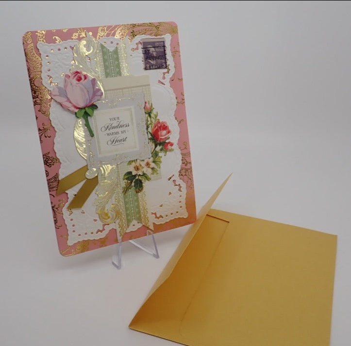 Thank You Card, "Your Kindness Warms My Heart", Pop-Up Card, Victorian Inspired