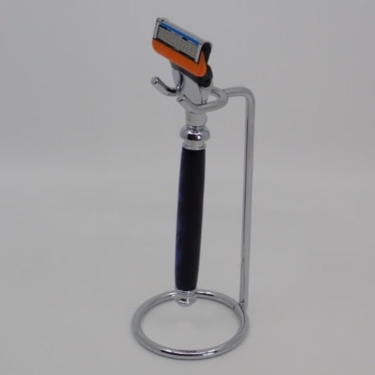 Razors, Marbled Acrylic, Chrome trim, Metal Stand (+ Options)