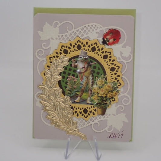 Greeting Cards, Victorian Inspired, Sunflower, Frog