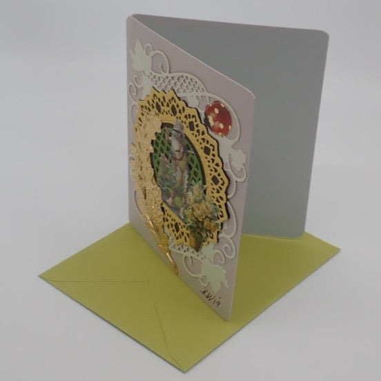 Greeting Cards, Victorian Inspired, Sunflower, Frog