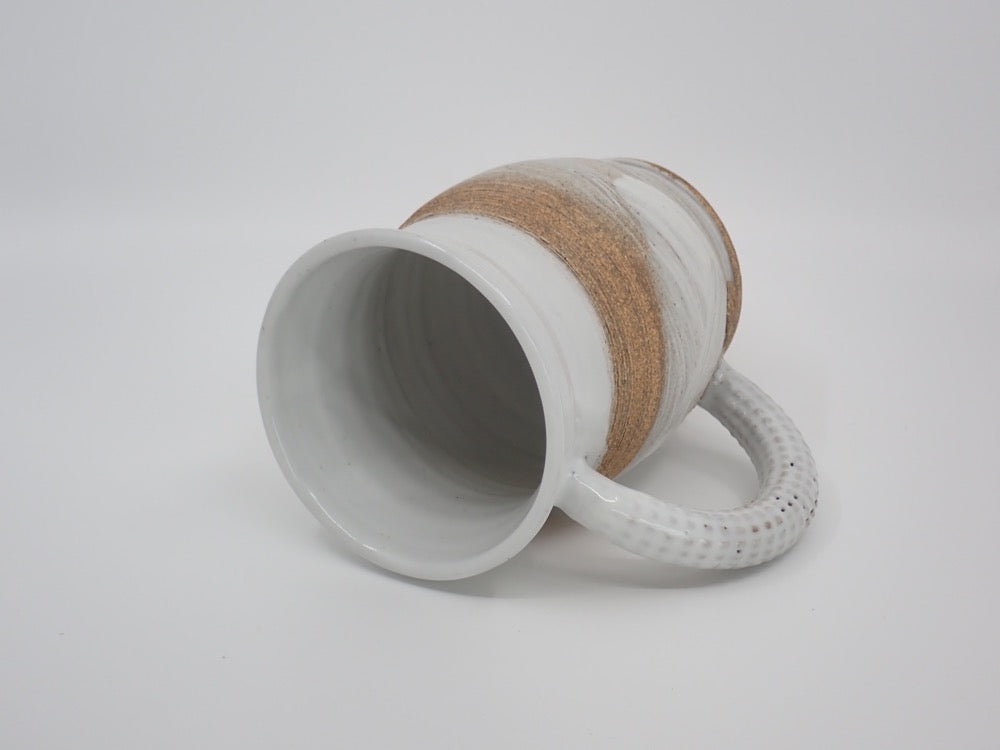Coffee Mug, Large, Ceramic, White & Sand
