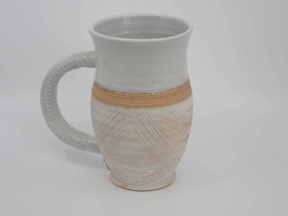 Coffee Mug, Extra-Large, Ceramic, White & Sand