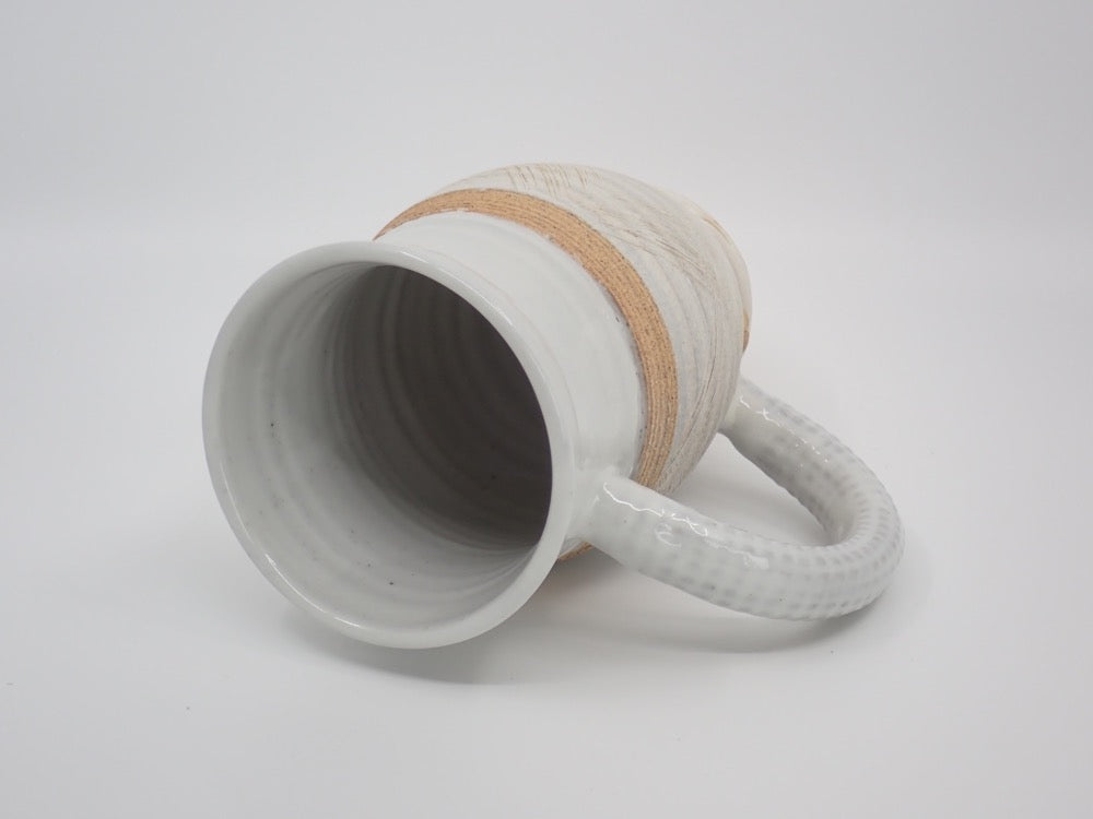 Coffee Mug, Extra-Large, Ceramic, White & Sand