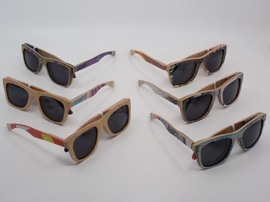 Sunglasses, Wayfarer, Recycled Skate Boards (+ Options)