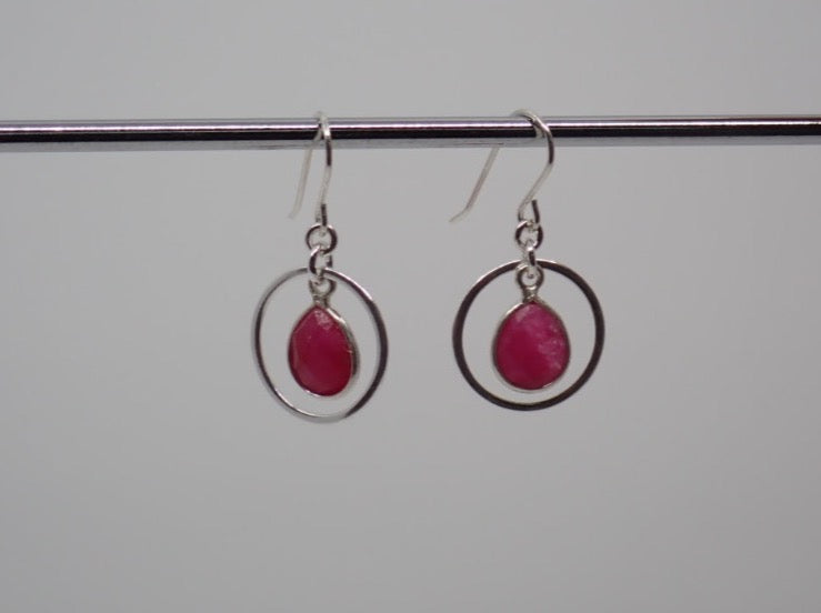 Earrings, Joyce, Sterling Silver, Semi-Precious Gemstones