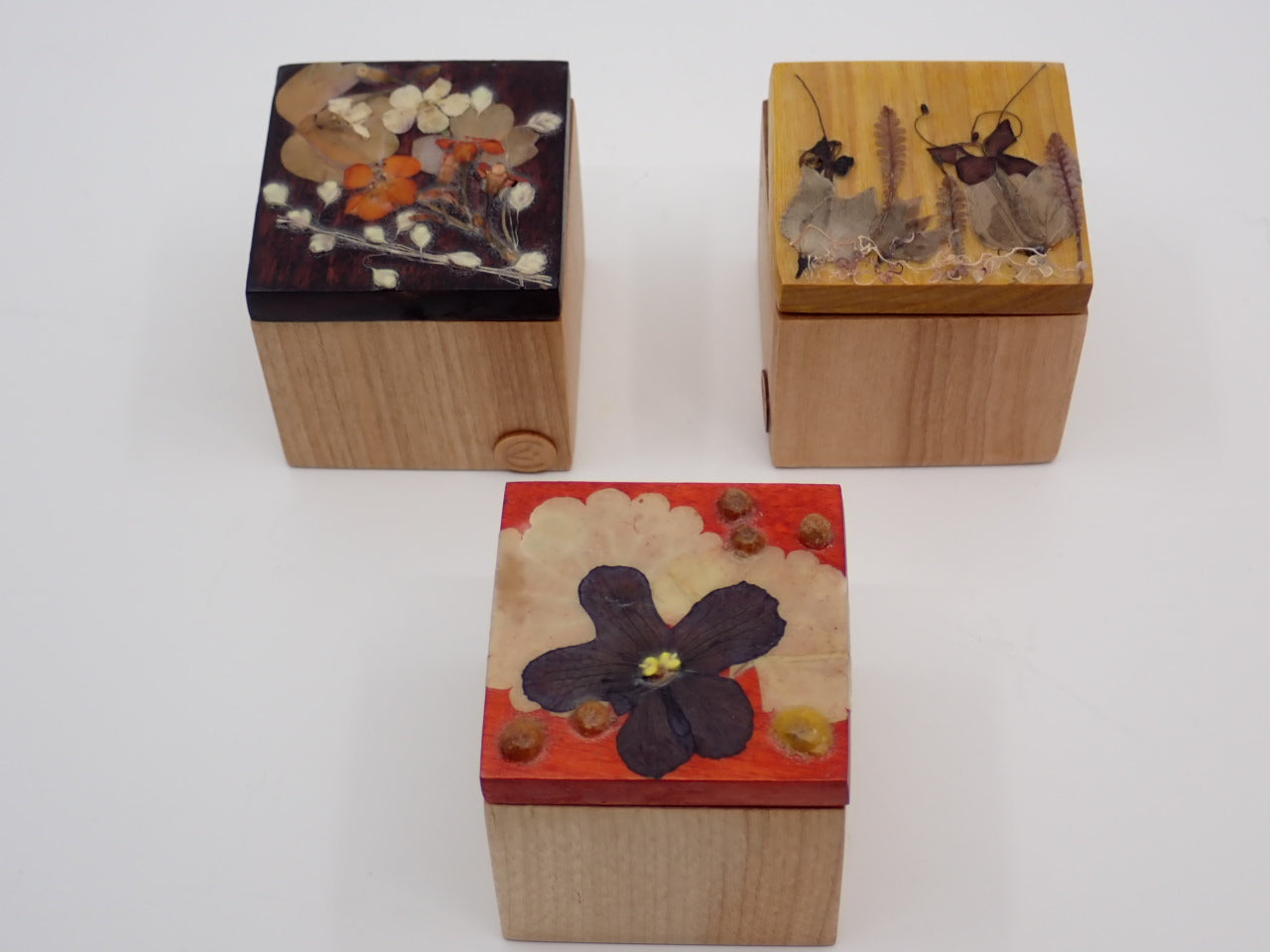 Little Box for a Secret, Wood, Pressed Flowers