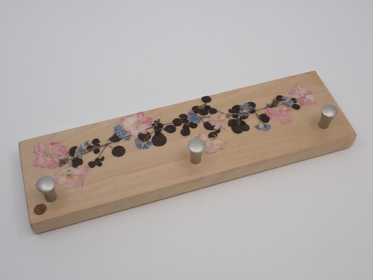 Wall Hook Rack, 3 Hooks, Vertical, Wood, Pressed Flowers – Handfashioned  Fine Craft