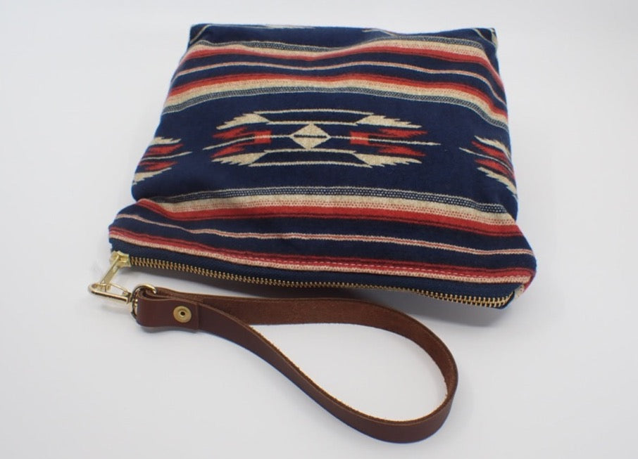 Pouch, Tucson, Leather wristlet, Luxury wools or Printed fabrics (+ Options)