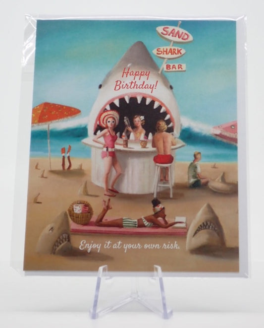 Greeting Card, Birthday, Sand Shark Bar, Enjoy at your own Risk