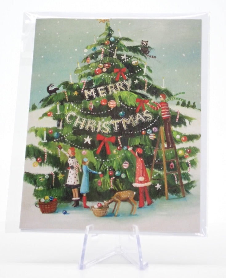 Greeting Card, Christmas, Family Tree Trimming