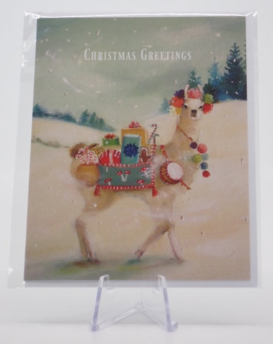 Greeting Card, Christmas, Northern Llama