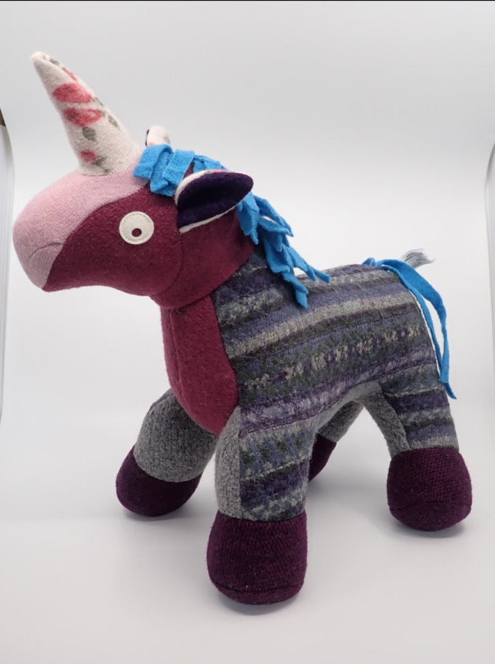 Wool Stuffed Animal, Unicorn, Children, Unique Creation (+ Options)