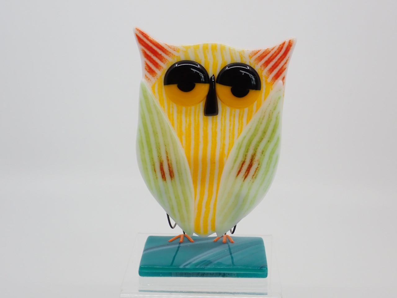 Owl, Standing, Stained Glass, Fused, Multi-coloured (+ Options)