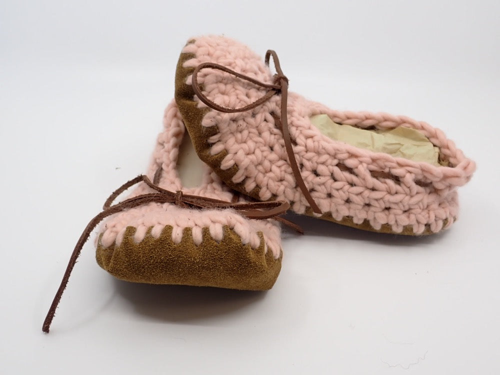 Wool Slippers, Women's, Ballet Style, Sheepskin Insole, Mukluk Leather Soles (+ Options)
