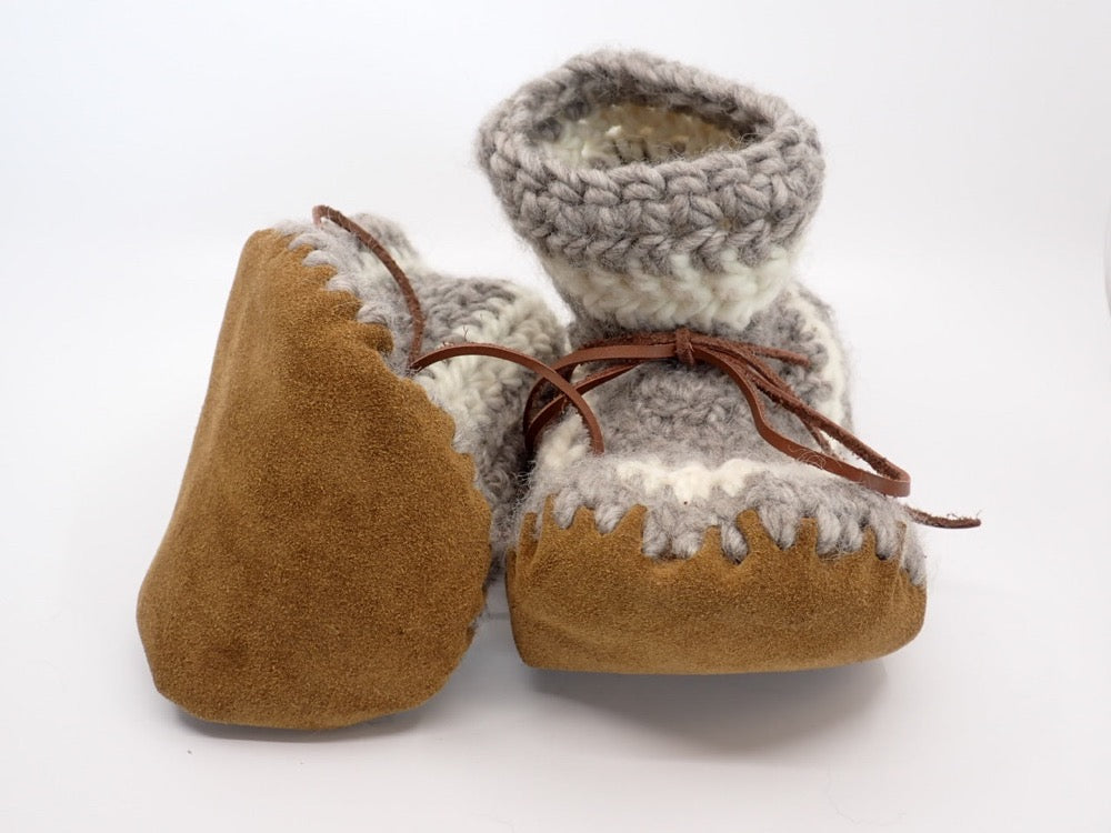 Wool Slippers, Men's, Sheepskin Insole, Mukluk Leather Soles (+ Options)