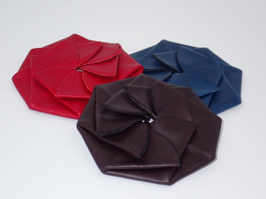 Coin Pouch, Origami, Leather, Pinwheel (+ Options)