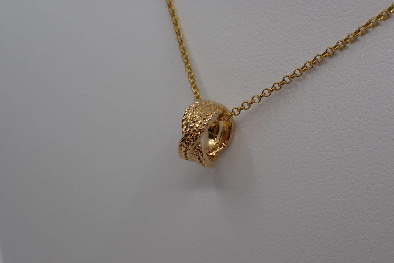 Necklace, Twist Charm, 14kt Gold Vermeil