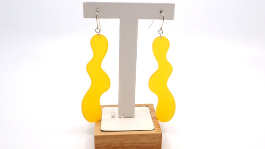 Earrings, Squiggle, Acrylic, Sterling Silver Hook (+Options)