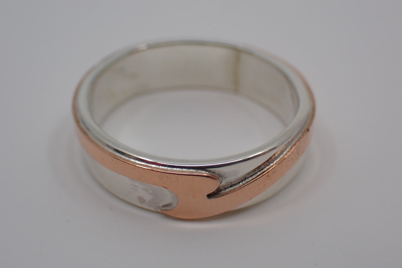 Ring, Wave, 5mm Width, Sterling Silver and Copper (+ Options)