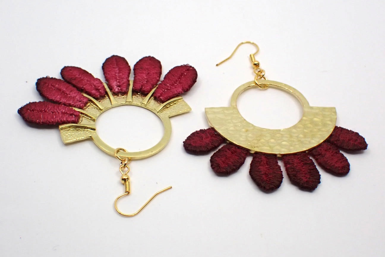 Earrings, Mojave, Hand Dyed Lace, Brass (+ Options)