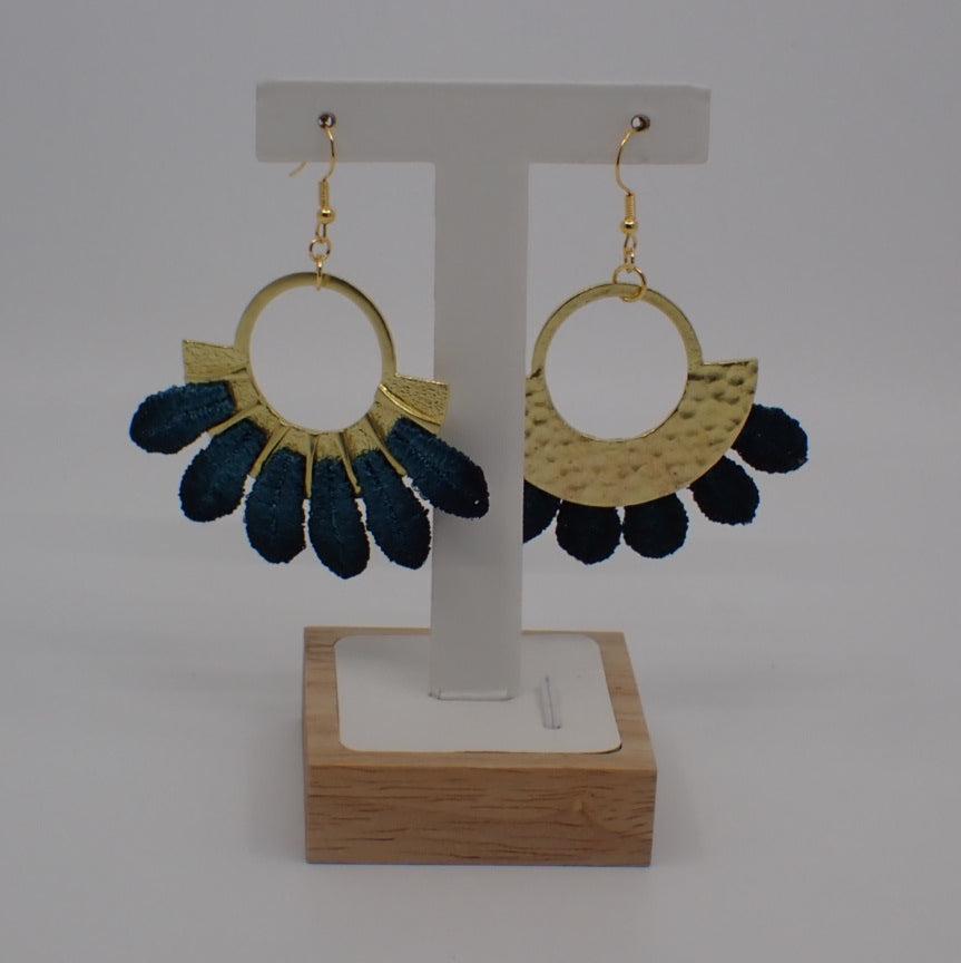 Earrings, Mojave, Hand Dyed Lace, Brass (+ Options)