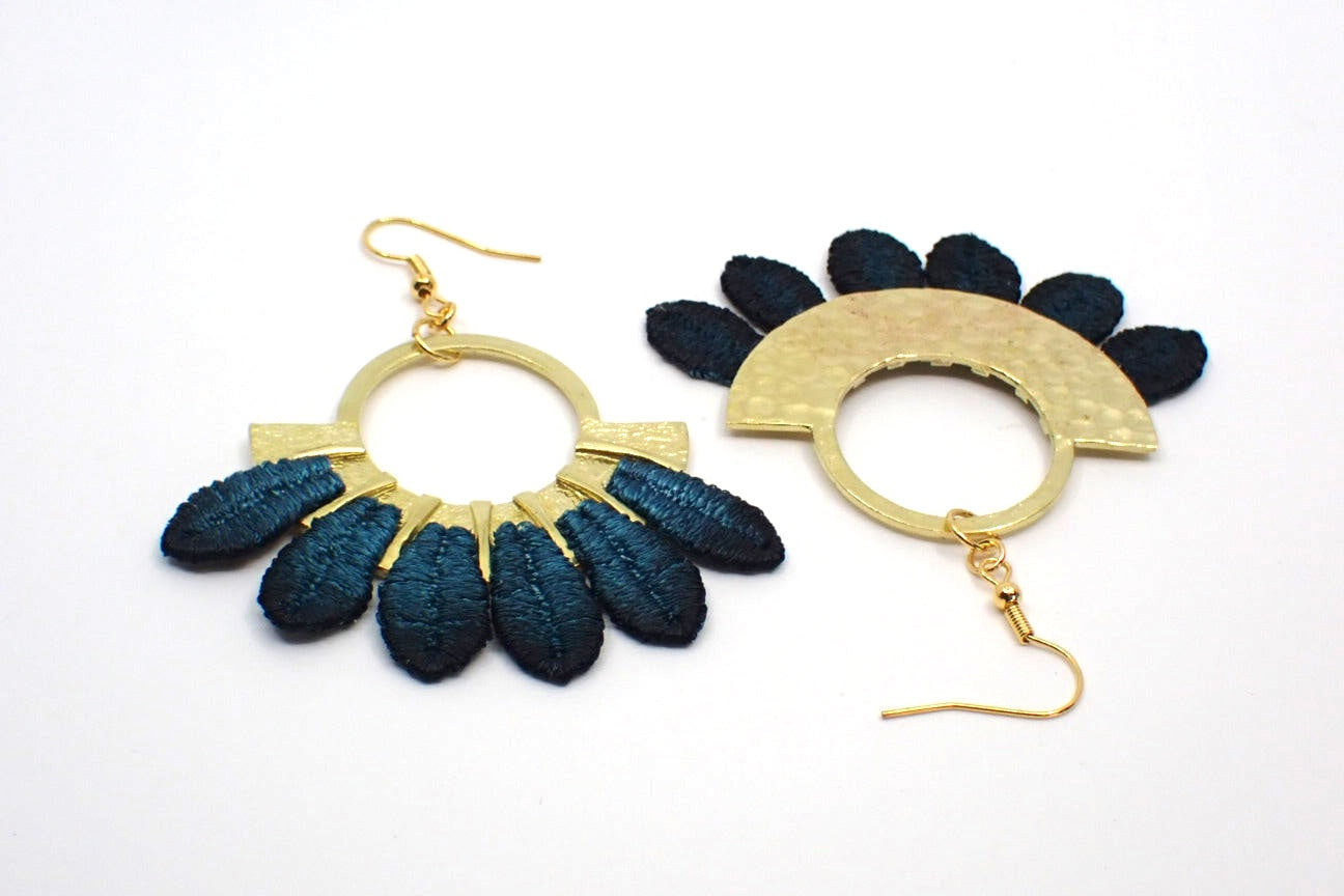 Earrings, Mojave, Hand Dyed Lace, Brass (+ Options)