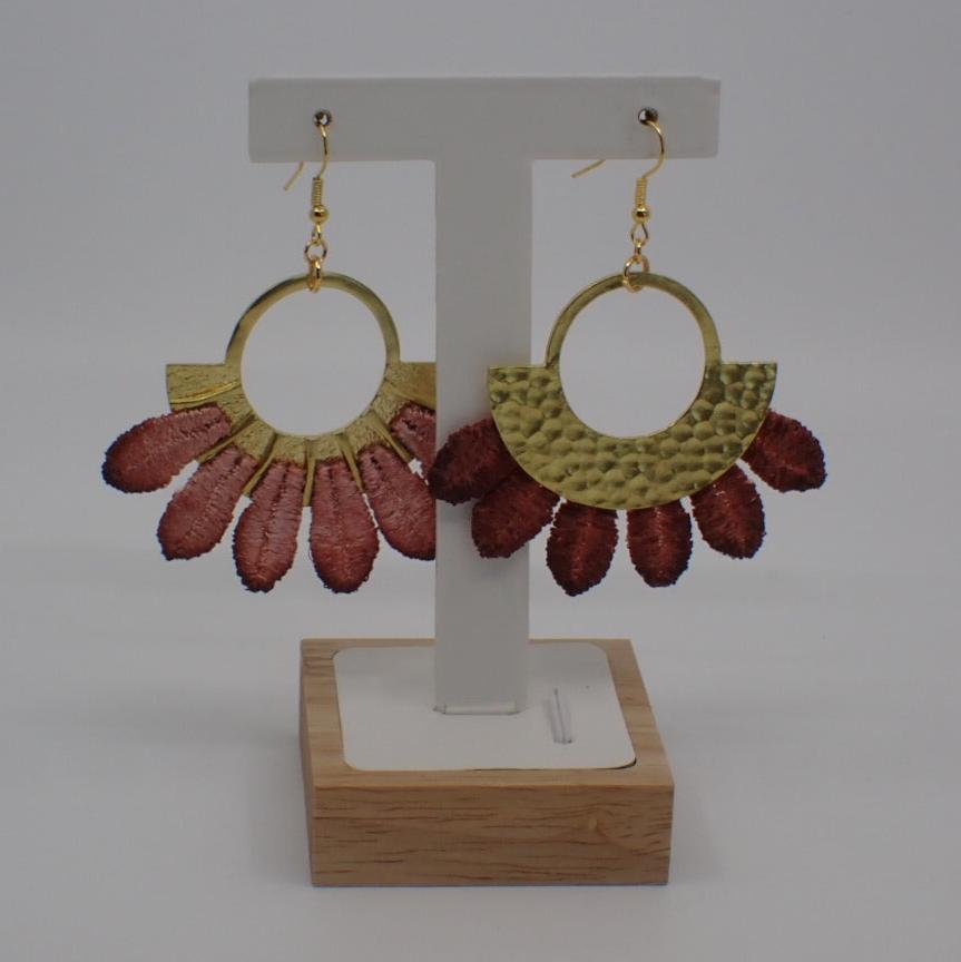 Earrings, Mojave, Hand Dyed Lace, Brass (+ Options)