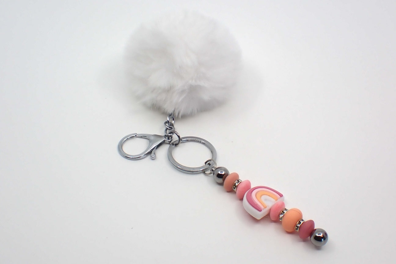 Keychain, Rainbows, Beads and Pompoms, Children (+ Options)