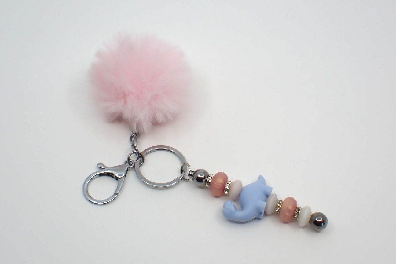 Keychain, Dinosaur, Beads and Pompoms, Children (+ Options)