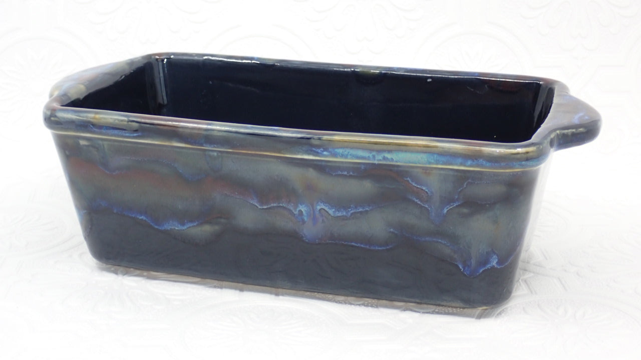 Loaf Pan, Stoneware, Ceramic Dish, Aurora Borealis