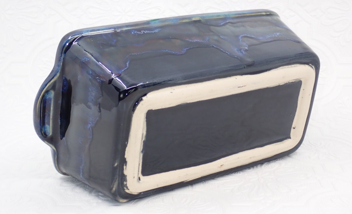 Bottom View, Loaf Pan, Stoneware, Ceramic Dish, Aurora Borealis