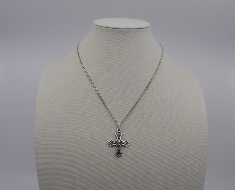 Necklace, Cross, Pewter