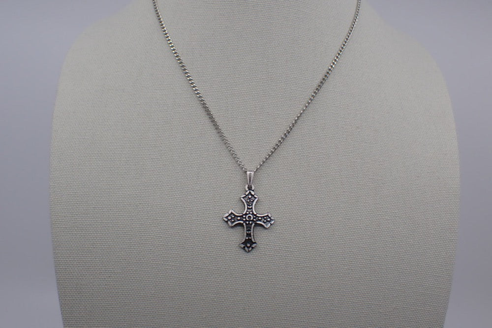 Necklace, Cross, Pewter