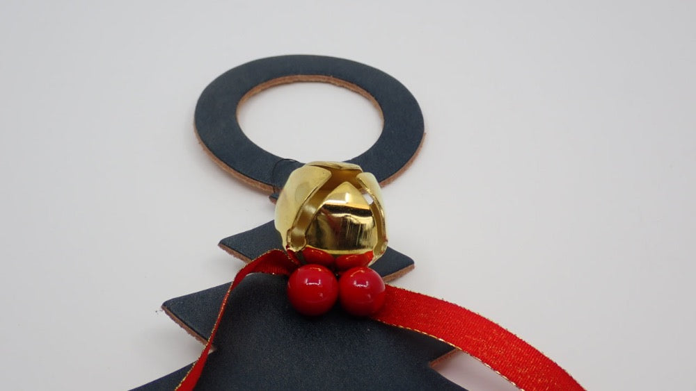 Door Ornament, Christmas, Leather, Gold Bell (+ Options)