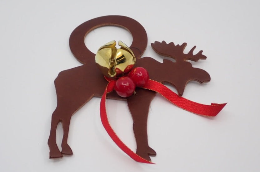 Door Ornament, Christmas, Leather, Gold Bell (+ Options)