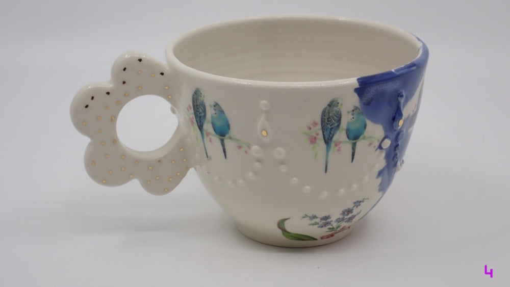 Latte Cup, Roccoco Bling Bling, Porcelain (+ Options)