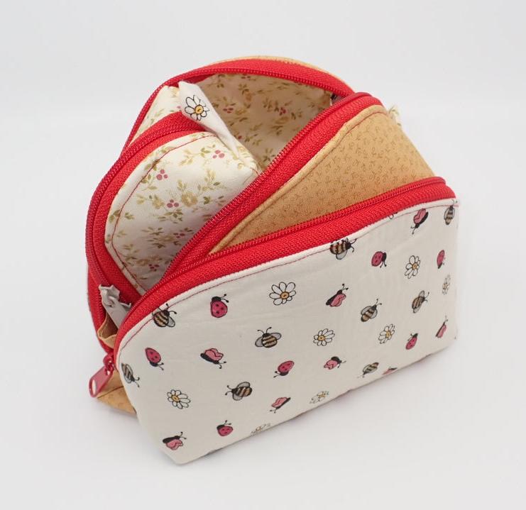 Cosmetic Bag, 3 Nesting Bags, Cotton