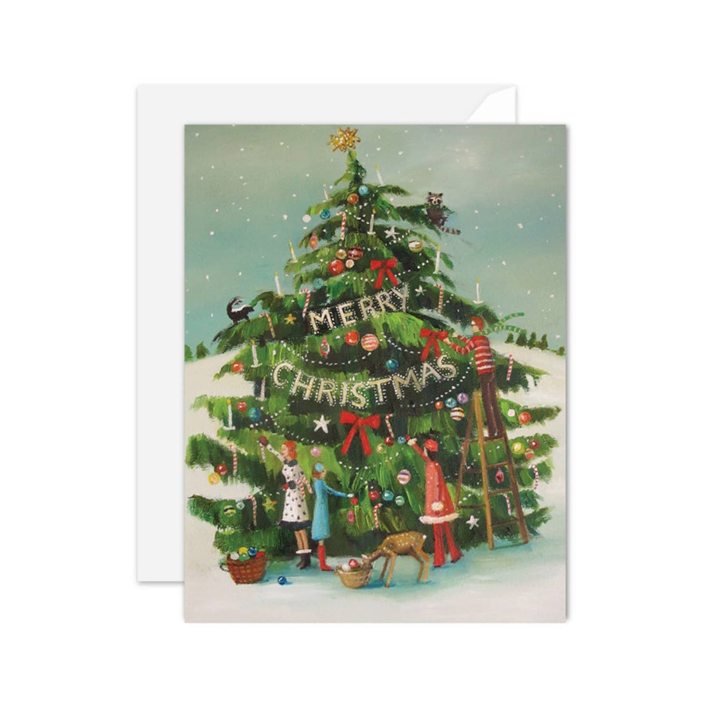 Greeting Card, Christmas, Family Tree Trimming