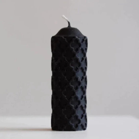 Candle, Medieval Pillar, Pure Beeswax, Black