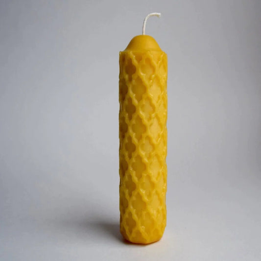 Candle, Medieval Pillar, Pure Beeswax, Medieval windows