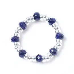 Ring, Bleu Oriental - Be Abundant, Blue Sodalite, Sterling Silver
