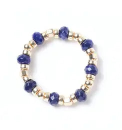 Ring, Bleu Oriental - Be Abundant, Brazilian Sodalite, Gold-Filled