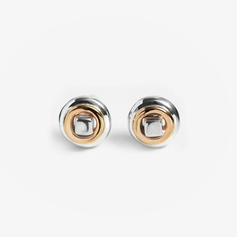 Earrings, That's Me, Studs, sterling Silver, 14k Gold