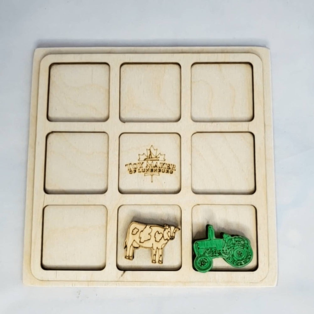 Board Games, Tic Tac Toe, Wood, Laser engraved pieces (+ Options)