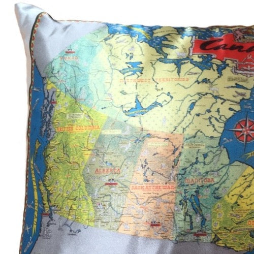 Pillows, Accent Pillow, 150 Canada Map, Satin Cover, Limited Edition