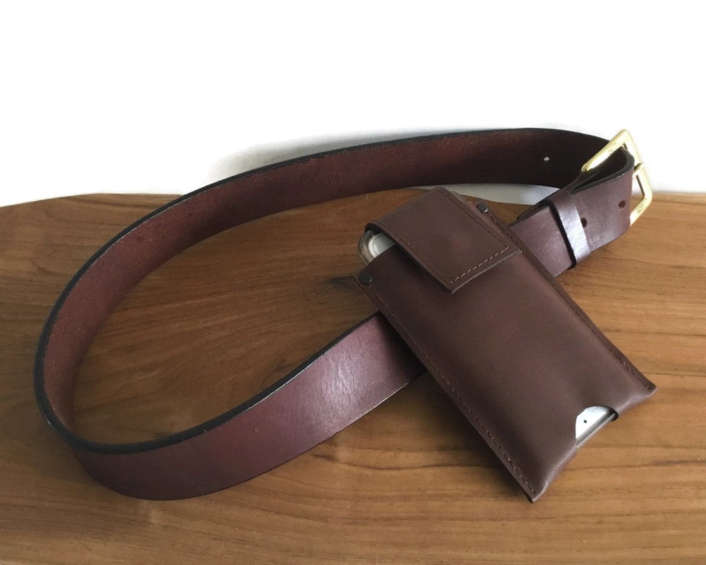 Cell Phone Pouch, Genuine Leather, The Archie, Belt Loop (+ Options)
