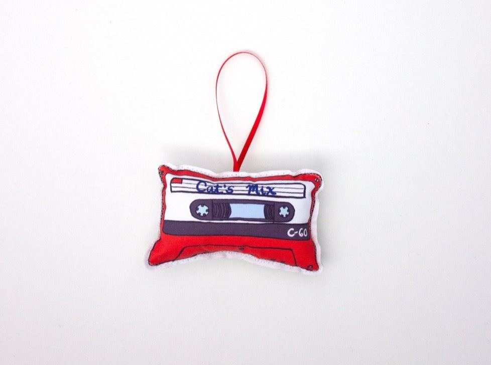 Ornament, Cassette Tape, Tree Decoration, Printed Fabric (+ Options)