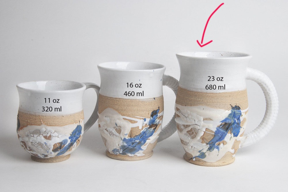 Coffee Mug, Ceramic, Blue and Sand, Extra-Large